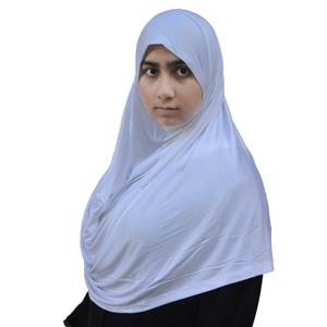 White Ready-to-Wear Instant Jersey Hijab