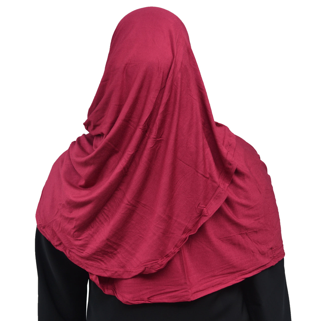 AMIRA Burgundy Two Face Loop Ready-to-Wear Instant Jersey Hijab with Soft Awning