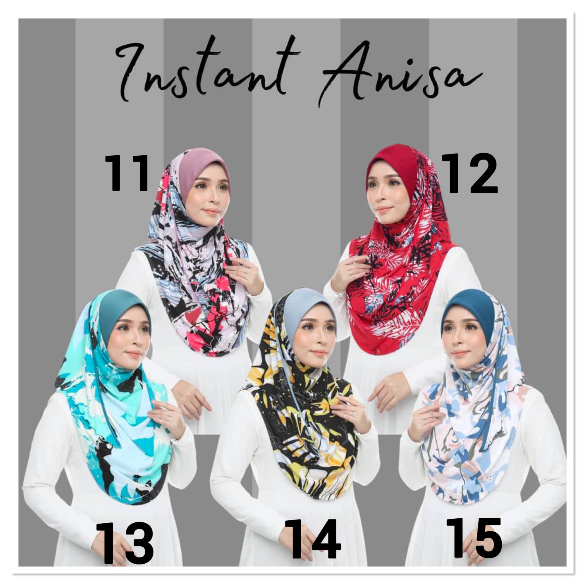 Anisa Printed Instant Hijab, easy to wear pull-on hijab