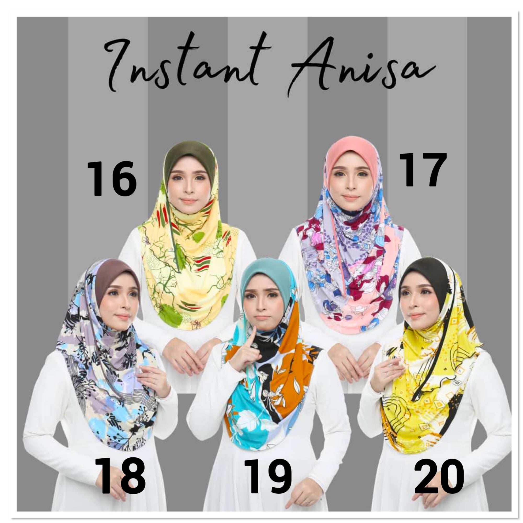 Anisa Printed Instant Hijab, easy to wear pull-on hijab