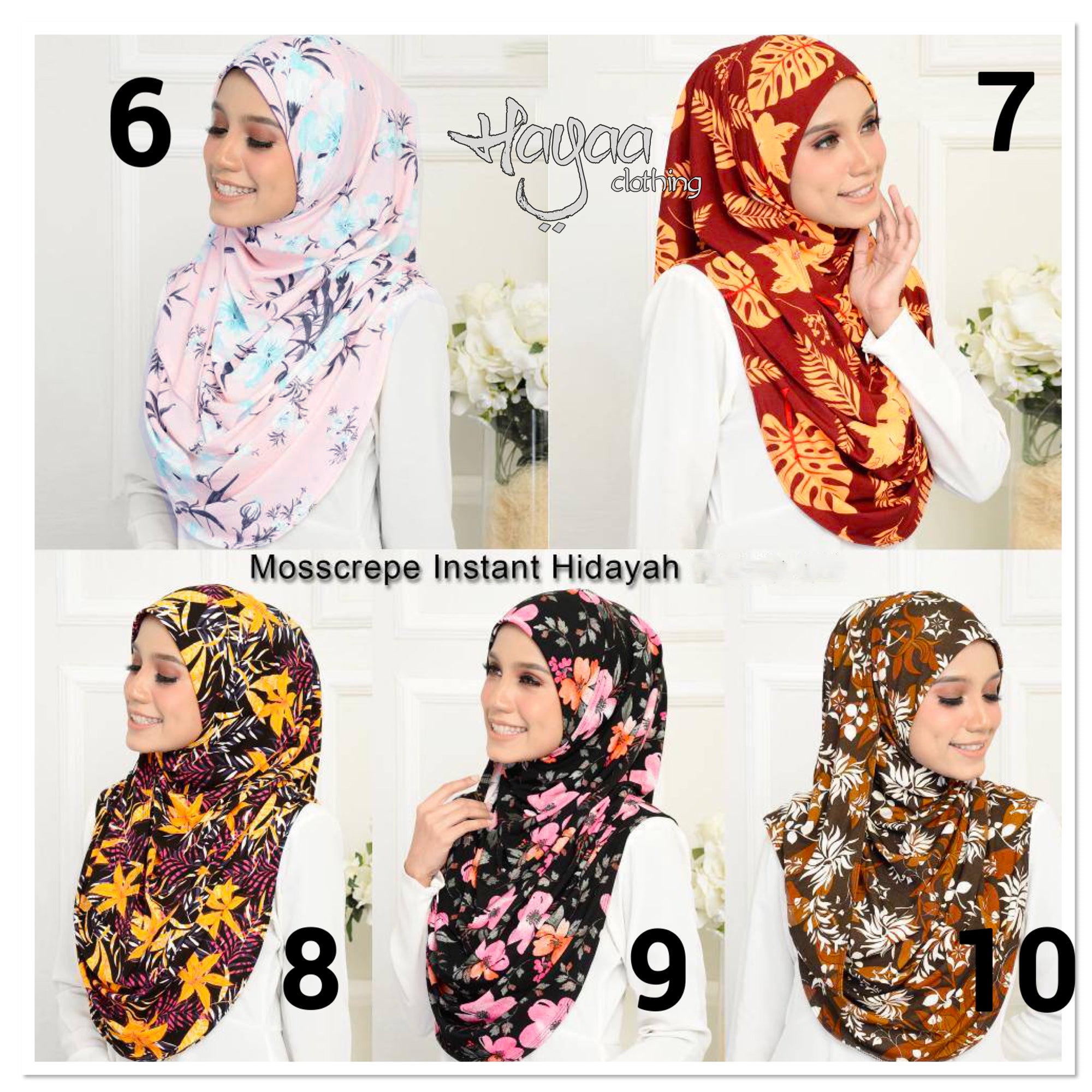 HADIYAH Printed Bright & Bold Instant Hijab Wrapped