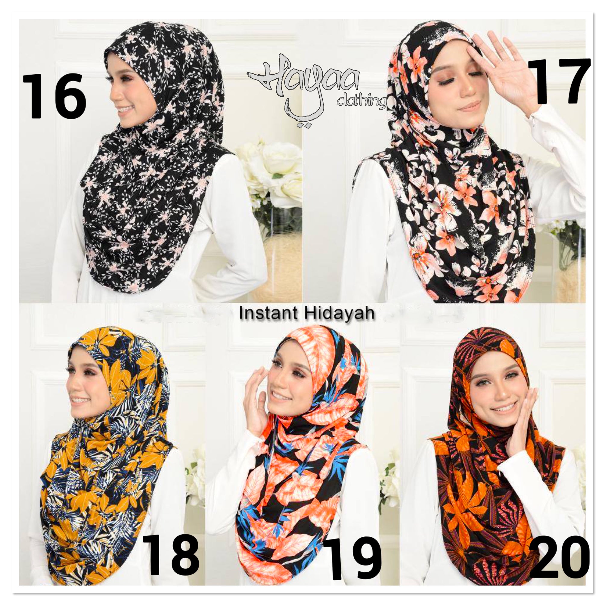 HADIYAH Printed Bright & Bold Instant Hijab Wrapped