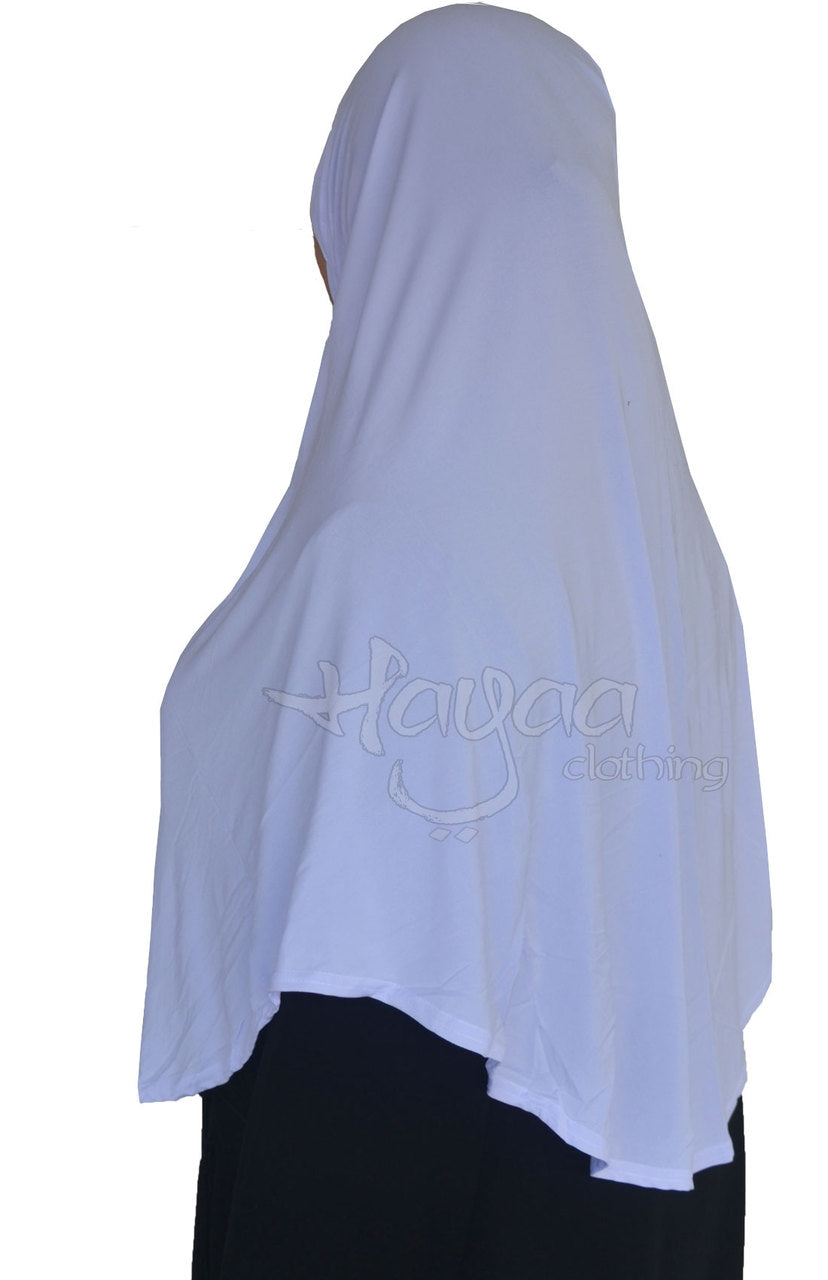 Lavender White  Khimar Slip on Easy Hijab with Chin Cover   XL 2XL