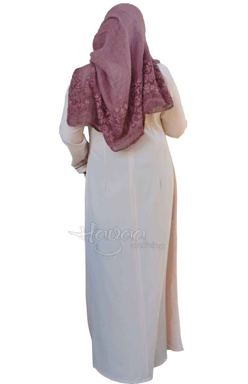 AINA BLUSHING PINK  Casual Abaya Princess Cut With Piping Details