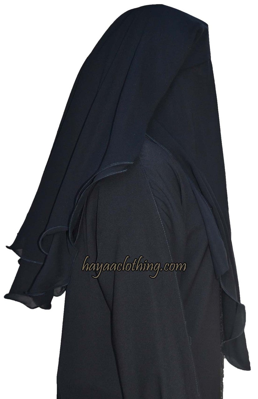 4 Layers Fluttery Butterfly Black Saudi Niqab