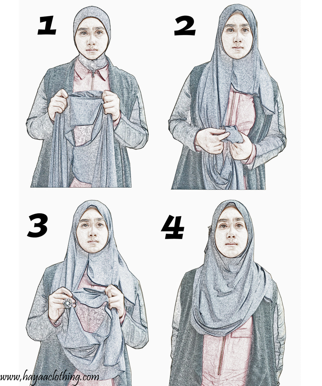 AMY MAROON Two Face Loop Ready-to-Wear Instant Jersey Hijab with Soft Awning