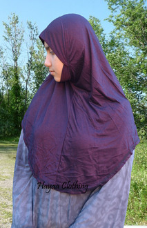 Cotton Knit Malaysian Hijab with Chin - Magenta