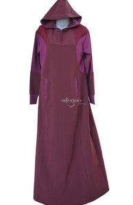 EFFA Cherry 4" Zip Modern Islamic Clothing Hooded Casual Sporty Abaya Jilbab