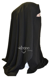 Extra Large three layers Saudi Niqab made from soft Saudi chiffon crepe. 