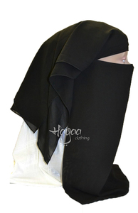 Large three layers Saudi Niqab made from soft Saudi chiffon crepe. 